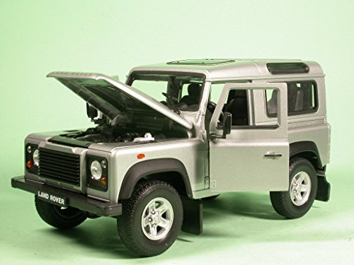 Welly Land Rover Defender kurz Silber Modellauto 1:24
