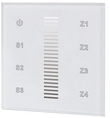 mec-light Hochwertiger 4-Kanal Funk-LED-Controller / 4-Zonen Wandeinbau-Dimmer zum dimmen (SR-2830A-AC) für SR-1009xx