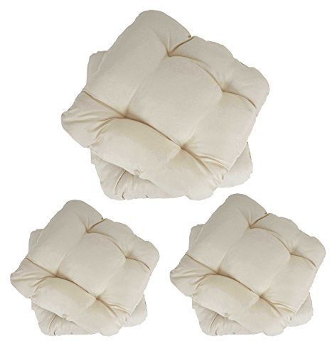 Mendler 6er-Set Sitzkissen Dublin, Stuhlkissen Kissen, 41x38x8cm - Creme