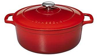 Chasseur 11832458 Cocotte ronde, Fonte émaillée, Rubis (intérieur Noir), 24 cm