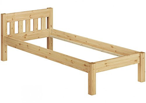 Erst-Holz Kinderbett kurzes Bett 90x190 Massivholz Kiefer Natur Bettgestell ohne Zubehör 60.38-09-190 oR