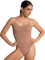 Capezio Damen Camisole Leotard with Clear Transition Straps Shapewear Bodysuit, Suntan, M