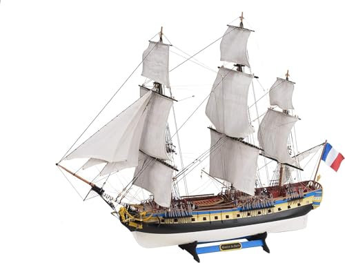 Artesanía Latina - Maqueta de Barco en Madera – Fragata Francesa, Hermione La Fayette - Modelo 22517N, Escala 1:89 - Maquetas para Montar - Nivel Avanzado