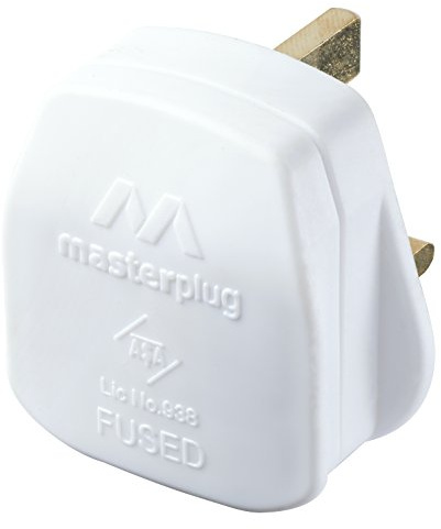 Masterplug Plug with 13 Amp Fuse, 50 x 48 x 43 mm, White