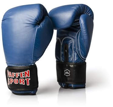 Paffen Sport KIBO Fight Echtleder-Box- und Kampfsporthandschuhe für das Sparring; blau; 14UZ