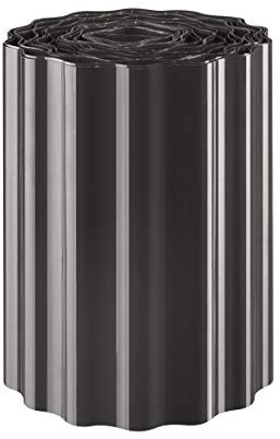 Rasenkante 9 m x 15 cm – Flexible Raseneinfassung & Beetbegrenzung aus PET-Folie, anthrazit grau, Mähkante, Rasenumrandung, wetterfest, UV-beständig, einfache Montage, Made in Germany