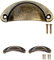 Fuxxer 2x Antike Schubladen Griff-Muscheln, Eisen-Griffe, Bronze, 80x36mm, 2er Set