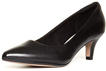 Clarks Women's Linvale Jerica Pumps, Black Black Leather, 8 UK