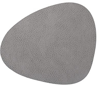 Lind DNA Tischset Curve L Recyceltes Leder Hippo Anthrazit-Grau, Maße: 37cm x 44cm, 98869