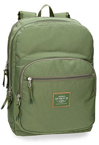 Pepe Jeans Cross Doppelfach-Rucksack An Trolley anpassbar Grün 30,5x44x15 cms Polyester 0 20.13L