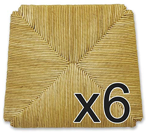 ArredaSì Lot de 6 assises en Paille de Rechange pour chaises 996 WA, avec Patins Inclus