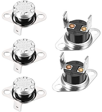sourcing map KSD301 Thermostat 40°C/104°F 10A Normally Open N.O Adjust Snap Disc Temperature Switch for Microwave Oven Coffee Maker 5pcs