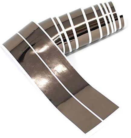 Chrom Hologramm Zierstreifen Folie Klebefolie Aufkleber Dekorstreifen KX010 (Chrom Schwarz, 4Meter x 30mm)