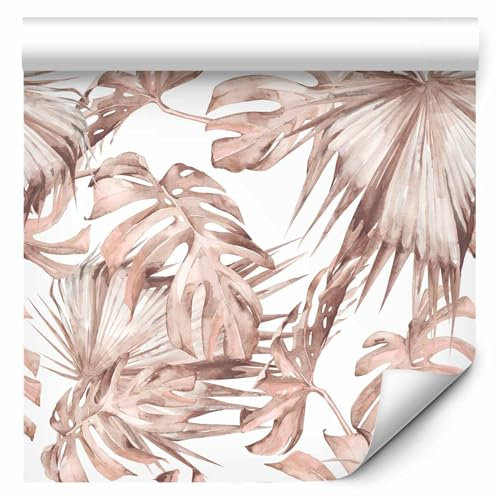 murando - Tapete selbstklebend 10m Wandtattoo dekorative Möbelfolie Dekorfolie Fotofolie Panel Wandaufkleber Wandposter Wandsticker - tropische Blätter Monstera Pflanzenmotiv Natur Palmen b-C-0369-j-a