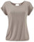 ELFIN Damen T-Shirt Kurzarm Blusen Shirt mit Allover-Minimal Print Lose Stretch Basic Tee (Light Brown, M)