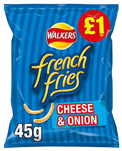 Walkers Pommes Pommes Frites Käse und Zwiebeln Snacks, 15er Pack (1 x 45 g)