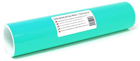 Finest Folia 3m x 31cm Plotterfolie 105 Farben Matt/Glänzend Selbstklebend Bastelfolie zum Plotten Möbelfolie (055 Mint, Glanz)