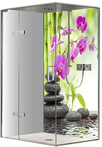Original FLYERANDPRINT - SHOWER-PLATE, Alu-Dipond, OHNE FUGEN, Fliesenersatz, Duschrückwand, Wunschmaß, Dusche, Bad, Wandverkleidung, Wandverkleidung, DE-17-23 (Einzelplatte, 80 x 200 cm)