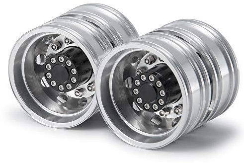 AXspeed 2 Stück Metall Rückseite Radnaben Felgen Schonen Felgen für 1/14 RC Tamiya Tractor Climbing Trailer