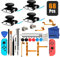 iParto 4er-Pack Joystick Analog Thumb Stick für Nintendo Switch Joy-Con Controller – Reparaturset mit Flexkabel, Schrauben, Federn, Thumbstick-Griffen und Reparaturwerkzeugen