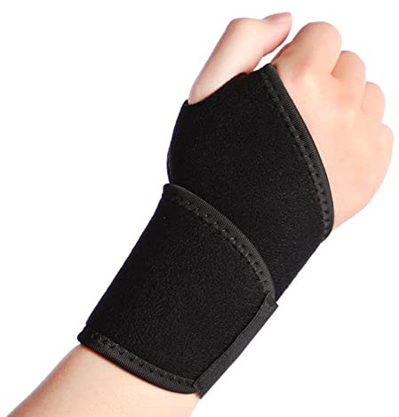 yeloumiss Handgelenkstütze Sport Elastische Handgelenkbandage Handgelenk Unterstützung Verstellbare Handbandage für Sport Schutz und Alltag Einheitsgröße für Linke oder Rechte Hand 1 Stücke (Schwarz)