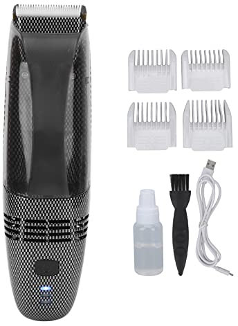 YUYTE Haarschneider USB Vakuum Trimmer Kit, Barttrimmer Herren mit Leistungsstarker Automatischer Haarabsaugung für Bärte Gesichtshaarstoppeln Haarschneiden Elektrorasierer mit 4 Führungskämmen