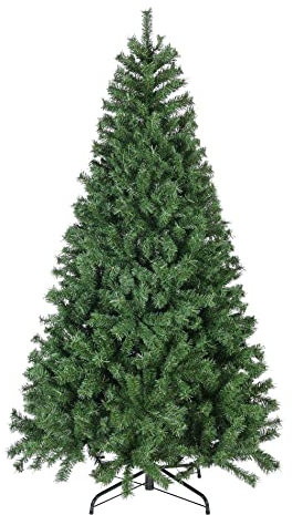Rebecca Mobili Árbol de Navidad 240, Árbol Alto Verde, 1300 Ramas, PVC, Verde, Tupido, Realista, Decoración para Escaparate, Hogar - Dimensiones: 240 × 135 × 135 cm (A x AN x FON) - Art. RE6768