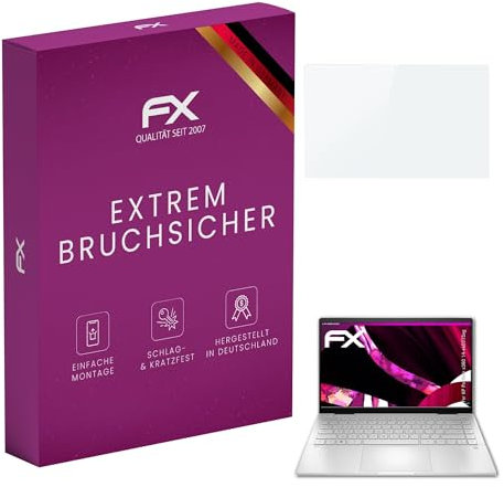 atFoliX Lámina Protectora de plástico Cristal compatible con HP Pavilion x360 14-ek0775ng Película Vidrio, 9H Hybrid-Glass FX Protector Pantalla Vidrio templado de plástico