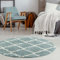 THE RUGS Shaggy Rug – Modern Moroccan Design Rugs for Living Room, Bedroom, Hallway, 3 cm Thick Area Rugs, (Moroccan Duck egg blue/Ivory, 120cm Round)