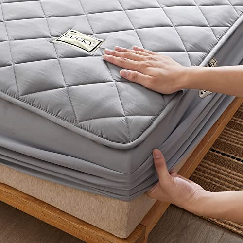 JIANINGHOME Matratzen-Bett-Schoner mit Spannumrandung |Auch für Boxspring-Betten und Wasser-Betten geeignet | Microfaser | 100% Polyester | Matratzen-Auflage,150x200+25cm