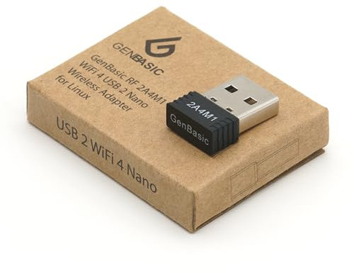 GenBasic WiFi 4 USB Nano Wireless Network Dongle Adapter para Linux (negro)
