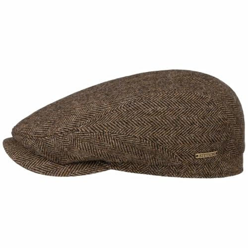 Stetson Belfast Wool Flat Cap Brown-Black 58 cm