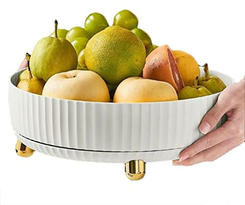 LWuuywa Rotierendes Lagerregal, 360° Drehbarer Gewürzregal Kosmetik Organizer Standregale Arbeitsplatte Organizer Küchen Kühlschrank Organizer für Dresser (Weiß)