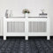 AL AJAL Radiator Cover Modern MDF Wood White Vertical Slat Living Room Bedroom Hallway Cabinet (Extra Large)