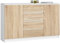 AKORD Kommode K 160 cm | 4 Schubladen und 2 Türen | für Wohnzimmer Schlafzimmer Schrank Wohnzimmer | Modernes Funktionelles Design | 16mm laminierte Platte | Farbe Weiß/Sonoma