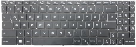 DEUTSCHE - Tastatur Keyboard Weiß Beleuchtung kompatibel für MSI GF66 Katana 12UGSOK-1046