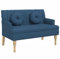 vidaXL Sitzbank, Bank Polsterbank mit Rückenlehne Kissen, Bettbank mit Holzbeinen, Flurbank Ottomane für Wohnzimmer Büro, Modern, Blau Stoff