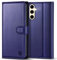 Kuafcase for Samsung S24 Case with 4 Card Slots Kickstand Magnetic Closure Protective Phone Cover Case for Samsung Galaxy S24 - Blue
