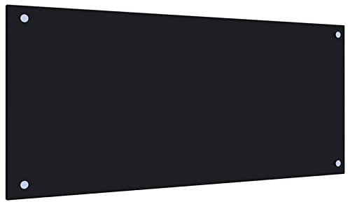 Homgoday Küchenrückwand Schwarz 90x40 cm Hartglas Küche und Esszimmer Model249487