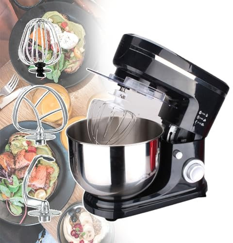 Standmixer Mit Kippkopf, Zuhause/Kommerziellen Standmixer, Neigungskopf-Design, Vermeiden Sputtern Der Futterabdeckung, Zum Kneten, Emaille, Meringue, Cremige Dressings,Schwarz