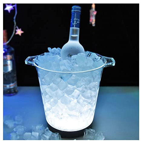XLJLKJDS ice bucket, ice bucket gift Ice Bucket Colorful Cooler Ice Bucket Double Layer Ice Tray Ice Bucket for Bar Light Up Champagnem Beer Bucket wine buckets for parties