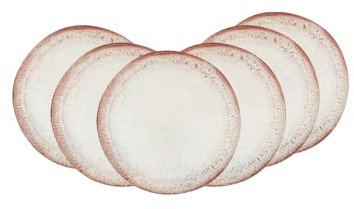 Ard'time - Lot de 6 Assiettes à Dessert, Petites Assiettes, Assiettes Plates, Assiettes Unies et Epurées, Assiettes en Céramique, Vaisselle Elégante, Collection AGATE