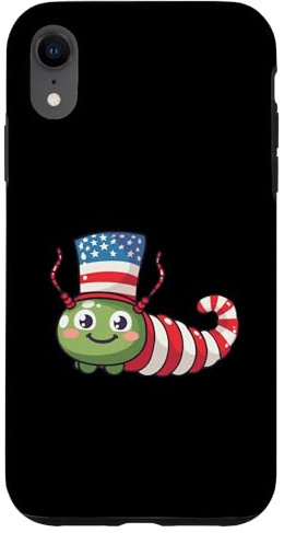 Hülle für iPhone XR American Caterpillar Maskottchen USA | 4. Juli