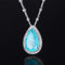 MHGSQUISW 925 Silber 15 * 25 mm Saphir Halskette für Frauen Diamant Edelstein Hochzeit Geschenk
