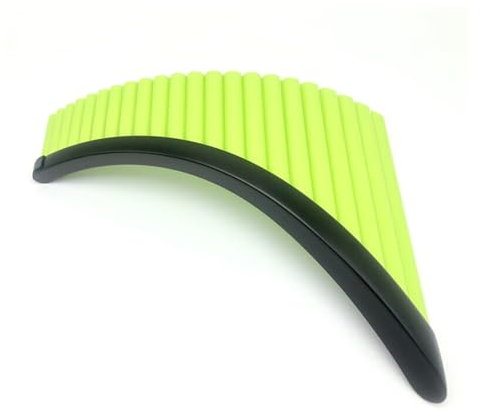 Panflöte aus Kunststoff Grün/Lila Linkshänder 22-Rohr gebogene Panflöte G-Tune ABS Harz Panflöte mit Basis(Green)