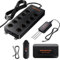 Spider Farmer GGS AC10 10-Fach Steckdosenleiste Kits, Smart APP Basierte Kontrollen Steckdosen, 3 in 1 Boden Sensor, Temp Humid Light Sensor, für Indoor GrowZelt Grow Tent und Raum (Europasteckdose)