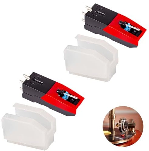 4 Agujas de Tocadiscos Jensen Crosley, Punta de Diamante, Lápiz de Repuesto Compatible Con Phonograph - Blanco (Aiguille04)
