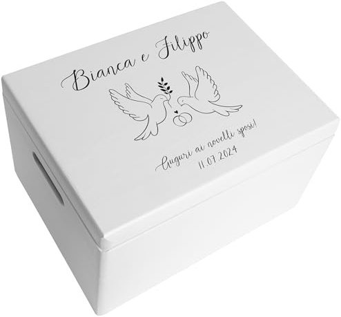 Creative Deco Personalised Wedding Gift | Any Text Gifts for Bride and Groom | Unique Wish Custom Gift Box also for Anniversaries | Customised Wooden Storage Box | Keepsake/Decoration