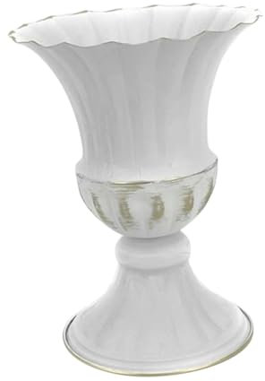 TOGEVAL Vintage Metallvase aus Eisen in Weiß für Hochzeit Tischdeko mit Blumenschmuckfunktion und Dekorativem Foto Accessoire im Europäischen Stil