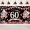 60.Geburtstag Banner Roségold Schwarz Deko 60. Geburtstag Frauen 60 Hintergrund Banner 60 Jahre geburtstagsbanner für 60 Frauen Geburtstag Party Deko